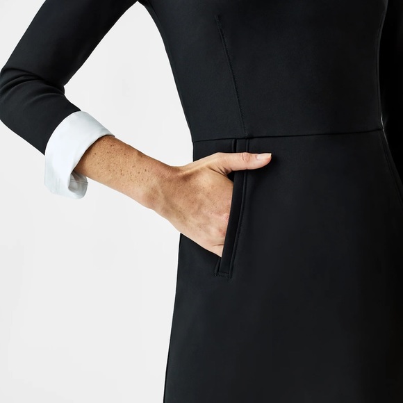 💐SPANX The Perfect A-line 3/4 Sleeve Dress - Black - Picture 6 of 6